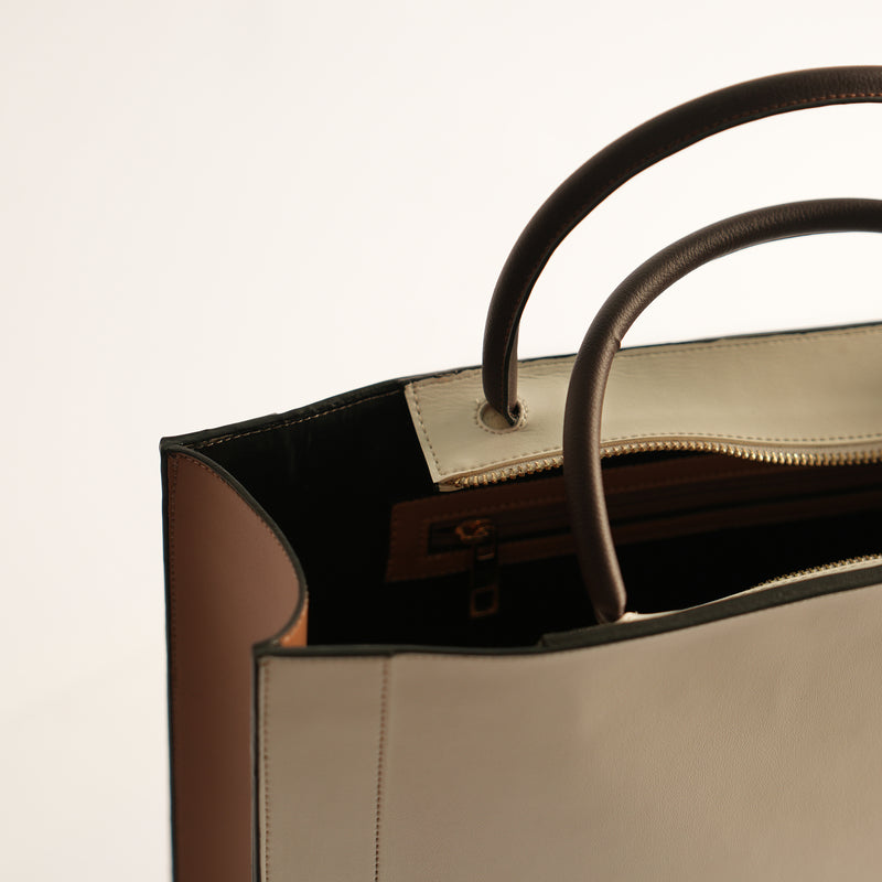 Briefcase Bag - Beige